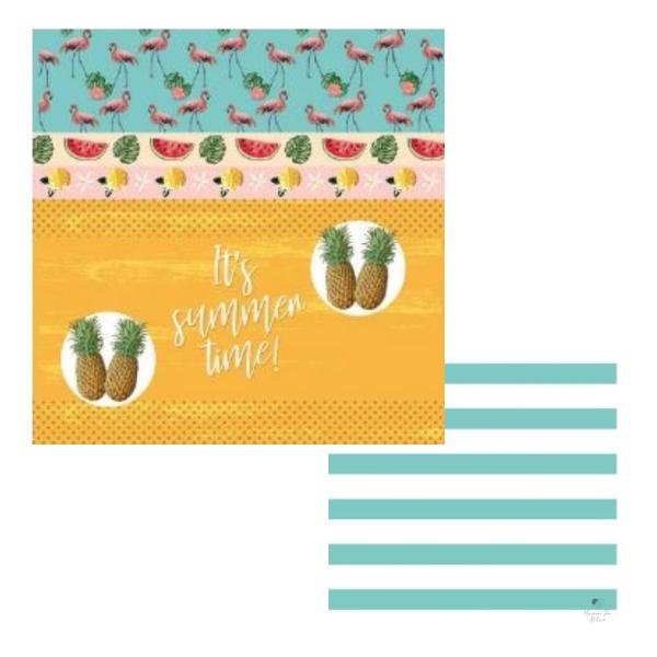 Imagem de Papel Cardstock Scrapbook Artes Verão Flamingo Summer Time