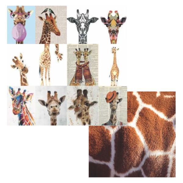 Imagem de Papel Cardstock Scrapbook Artesanato Girafas Modern Vintage