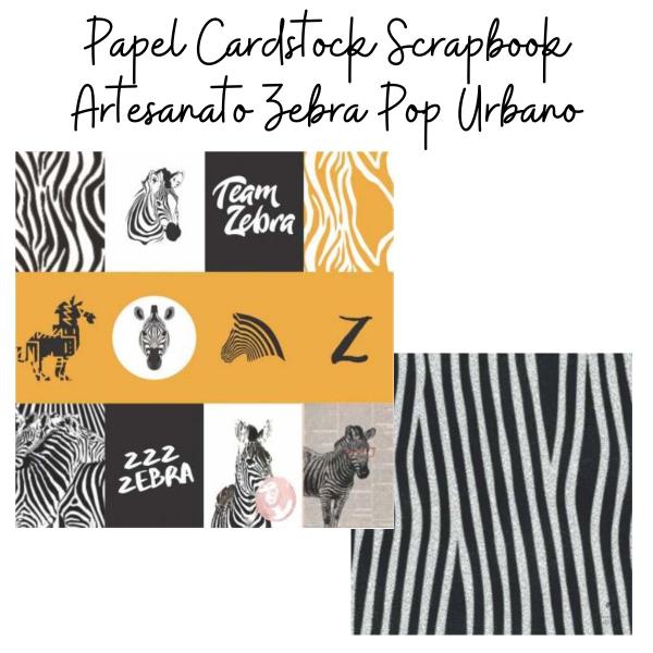 Imagem de Papel Cardstock Scrapbook Artesanato Zebra Pop Urbano