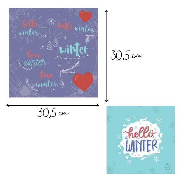 Imagem de Papel Cardstock Scrapbook Chegou Inverno Hello Winter