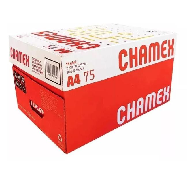 Imagem de Papel Chamex A4 Branco 500 Folhas 10 Unidades