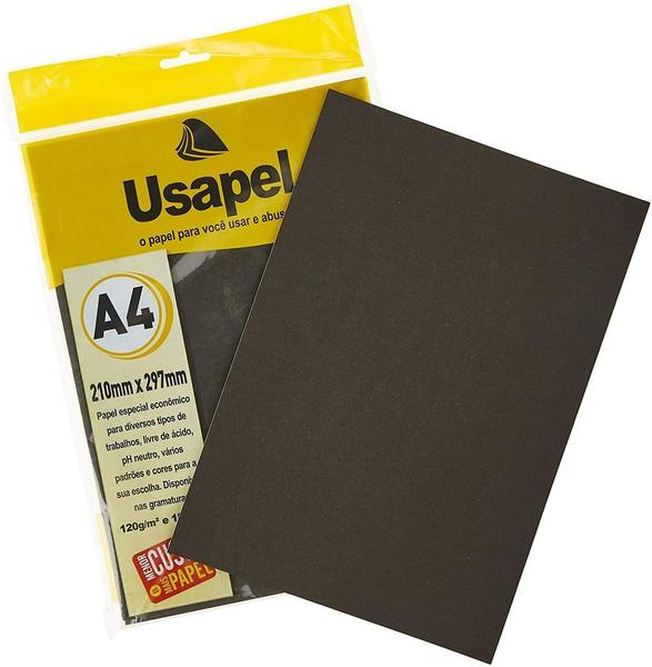 Imagem de Papel color a4 180g c/ 50 folhas preto - usapel