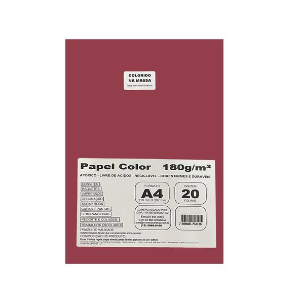 Imagem de Papel Color Colordrop Vinho A4 180g 20 Folhas