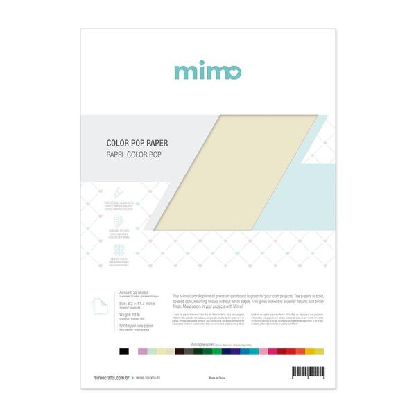 Papel Color Pop A4 180g Creme Baunilha Mimo 25 unidades Imagem de Papel Color Pop A4 180g Creme Baunilha Mimo 25 unidades