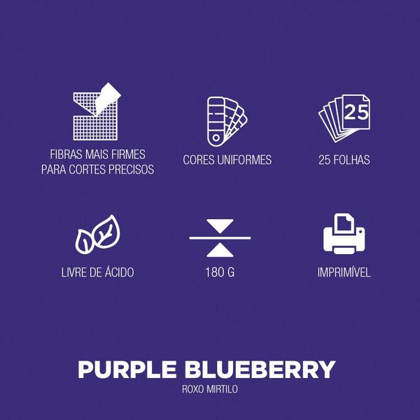 Papel Color Pop A4 180g Roxo Mirtilo Mimo 25 unidades Imagem de Papel Color Pop A4 180g Roxo Mirtilo Mimo 25 unidades