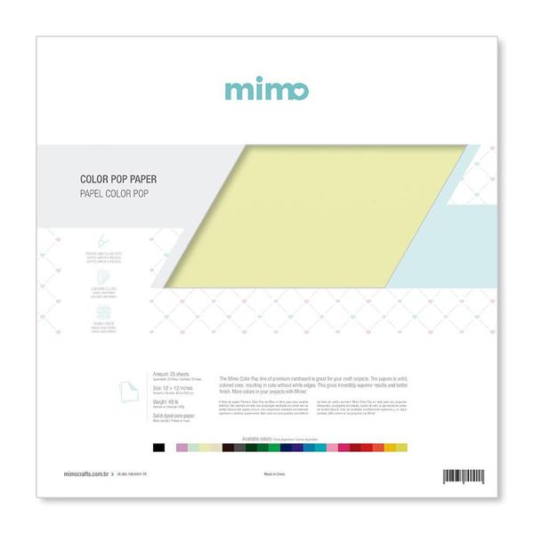 Papel Color Pop Amarelo Candy Mimo - 30,5 x 30,5 cm - 180 gr - 25 unds Imagem de Papel Color Pop Amarelo Candy Mimo - 30,5 x 30,5 cm - 180 gr - 25 unds
