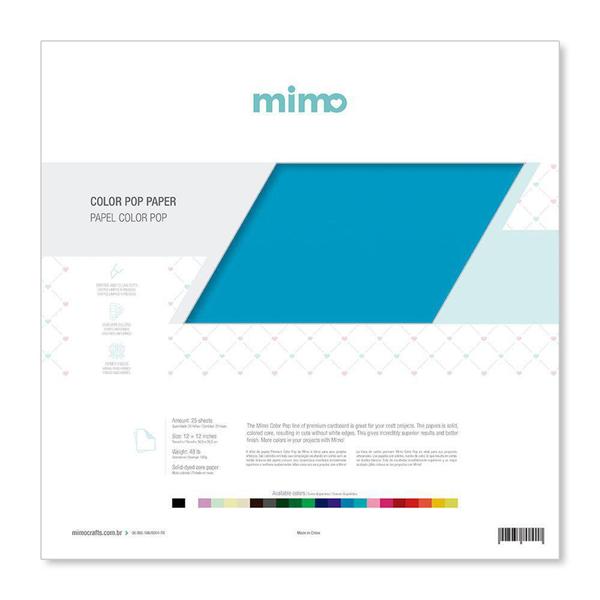 Imagem de Papel Color Pop Azul Água Mimo - 30,5 x 30,5 cm - 180 g - 25 fls