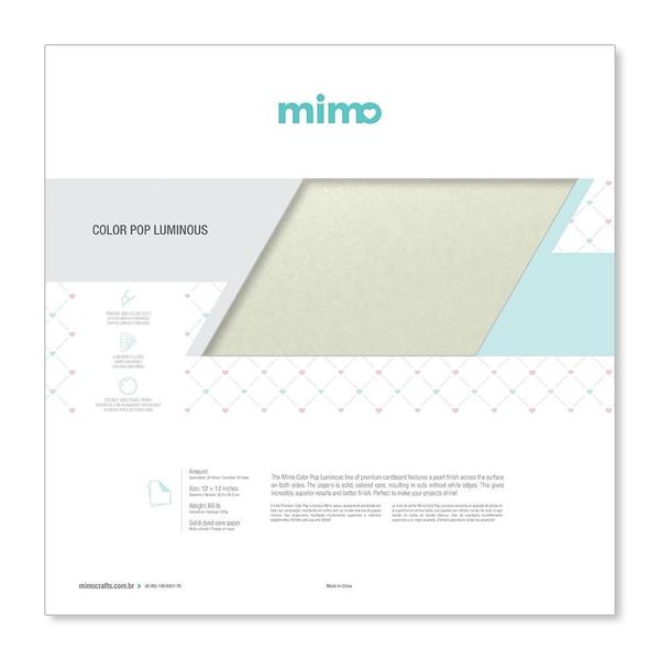 Imagem de Papel Color Pop Luminous Verde Perolizado Mimo 30,5 x 30,5 cm 250 gramas - 20 Folhas