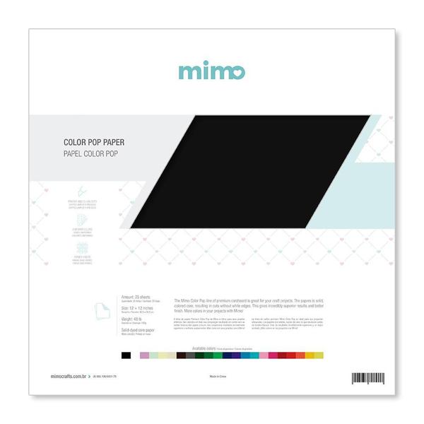Imagem de Papel Color Pop Preto Absoluto Mimo - 30,5 x 30,5 cm - 180 gr - 25 unds
