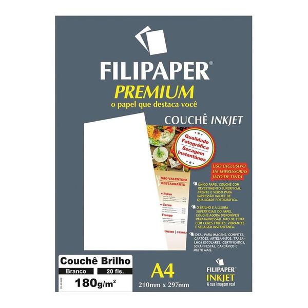 Imagem de Papel Couchê A4 Filipaper Premium 180g/m² 20 Folhas 2504