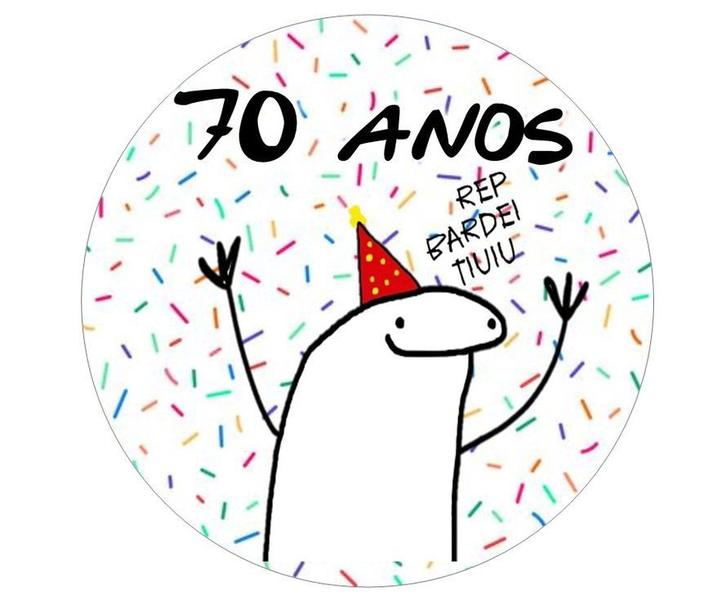 Imagem de Papel De Arroz Bento Cake Flork Meme 70 Anos