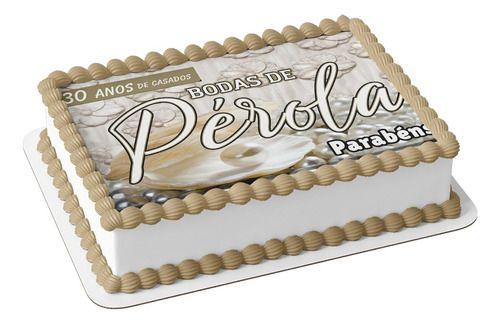 Papel De Arroz P/ Bolo Bodas De Pérola 30 Anos De Casados - Genérico Imagem de Papel De Arroz P/ Bolo Bodas De Pérola 30 Anos De Casados
