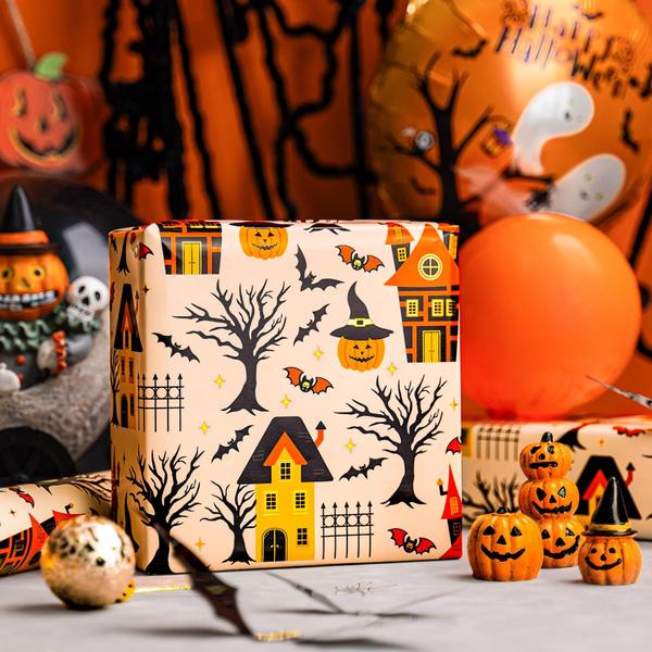 Imagem de Papel de Embrulho Yarcony Halloween - 43cm x 10m - Folha Metálica