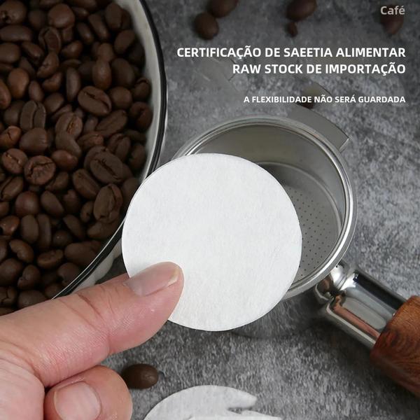 Imagem de Papel de Filtro para Café - 200 Peças (51mm, 54mm, 58mm) - Para Uso Doméstico