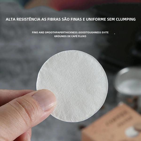 Imagem de Papel de Filtro para Café - 200 Peças (51mm, 54mm, 58mm) - Para Uso Doméstico