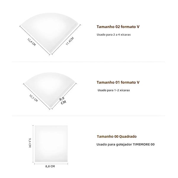 Imagem de Papel de Filtro para Café - 50 Peças em Formato V para Coador Manual