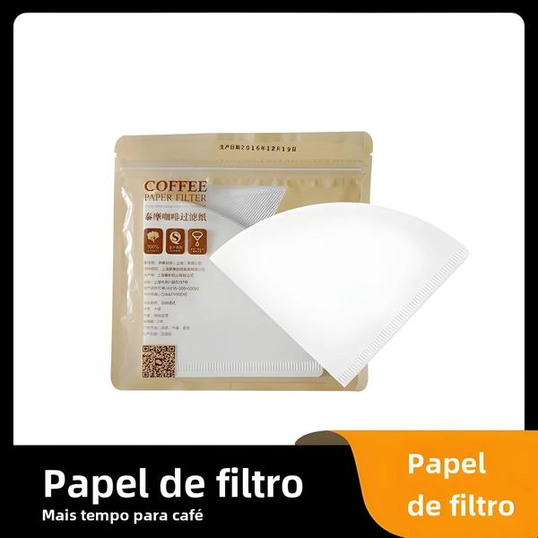 Imagem de Papel de Filtro para Café - 50 Peças em Formato V para Coador Manual