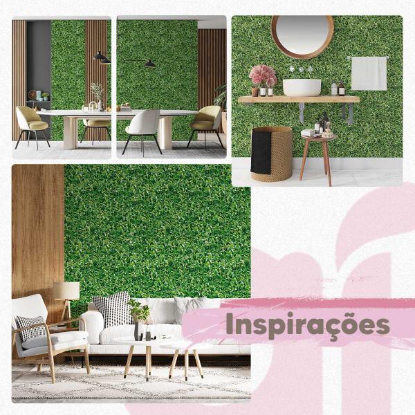 Imagem de Papel de Parede 15M Folhas Verde Tipo Hera Painel  Estampado Floral 3d Vinilico Paisagem Natural  Vivo