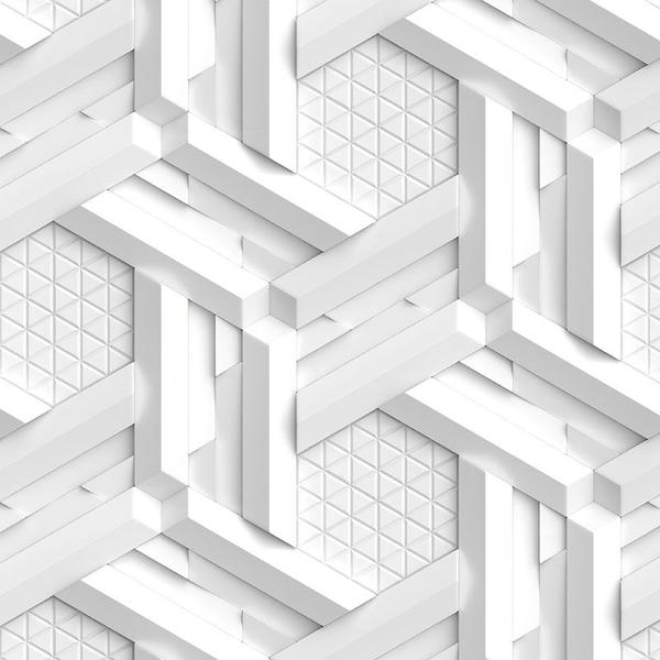 Imagem de Papel De Parede 3D Adesivo Hexagonal Branco