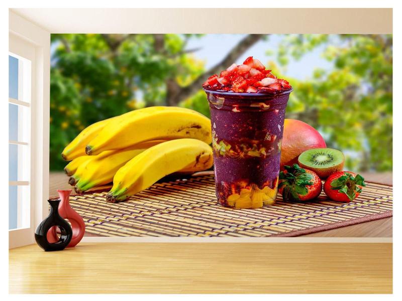 Imagem de Papel De Parede 3D Alimentos Açai No Copo Frutas 3,5M Al448