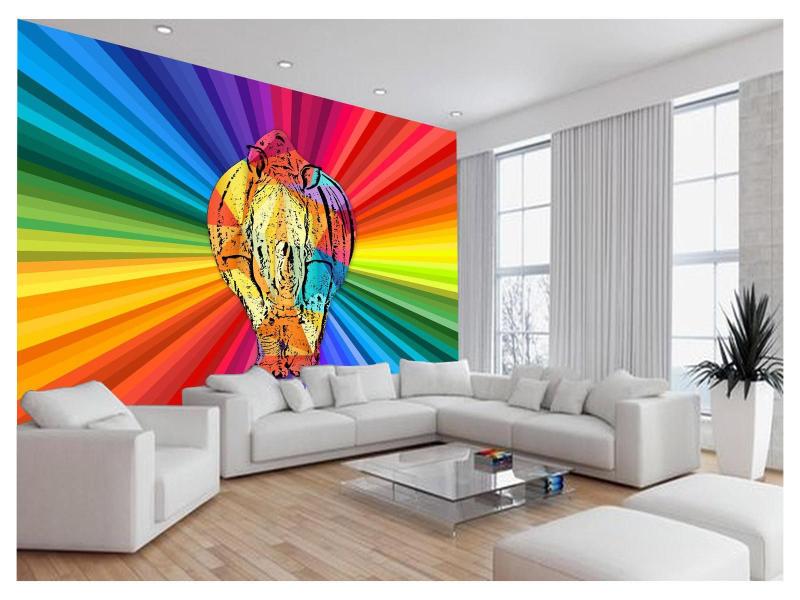 Imagem de Papel De Parede 3D Animais Pop Art Rinoceronte 3,5M Pxa499