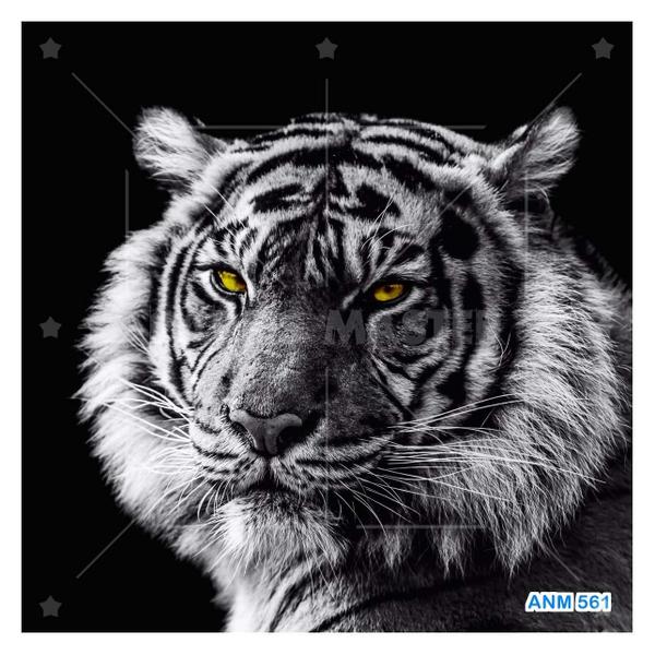 Imagem de Papel De Parede 3D Animais Tigre Preto E Branco 3,5M Anm561