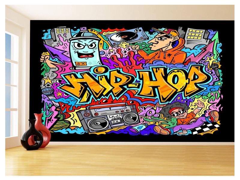 Imagem de Papel De Parede 3D Arte Graffiti Mural Hip Hop 3,5M Tra125