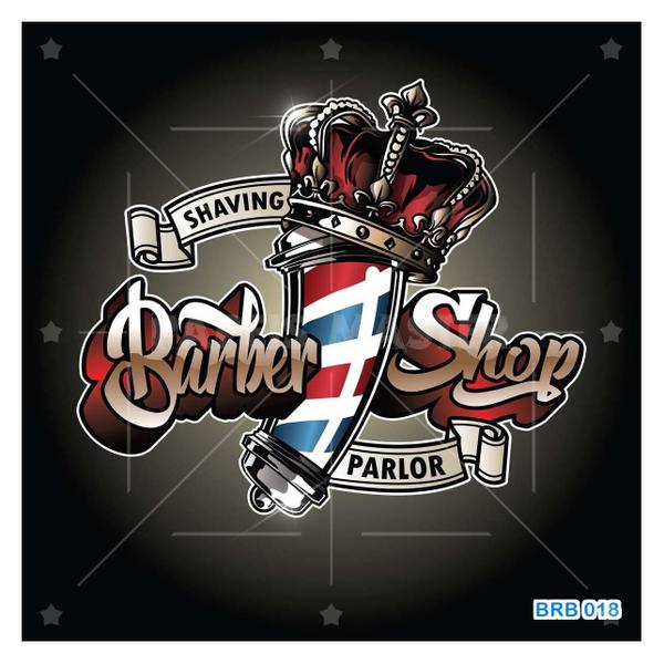 Imagem de Papel De Parede 3D Barbearia Barber Shop Logo 3,5M Brb18