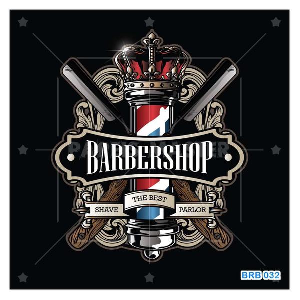 Imagem de Papel De Parede 3D Barbearia Barber Shop Logo 3,5M Brb32