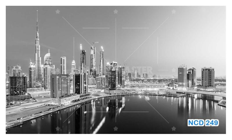 Imagem de Papel De Parede 3D Cidade Dubai Preto Branco 3,5M Ncd249