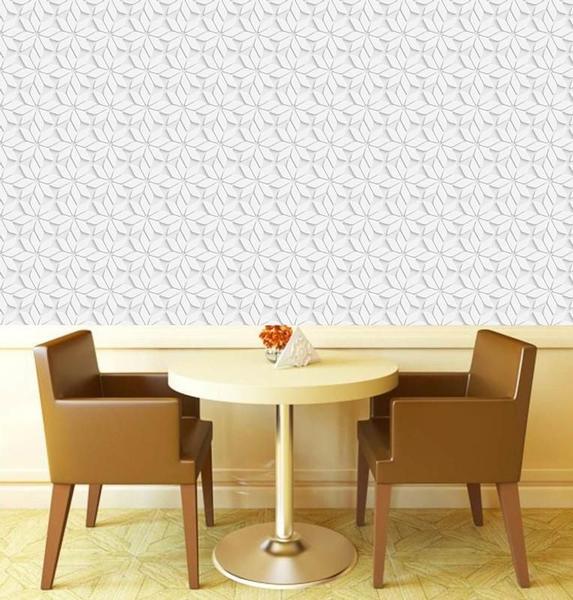 Imagem de Papel De Parede 3D Floral Pequeno Geometrico Adesivo Quarto