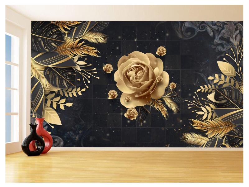 Imagem de Papel De Parede 3D Floral Textura Sala Flores 3,5M Xfl350