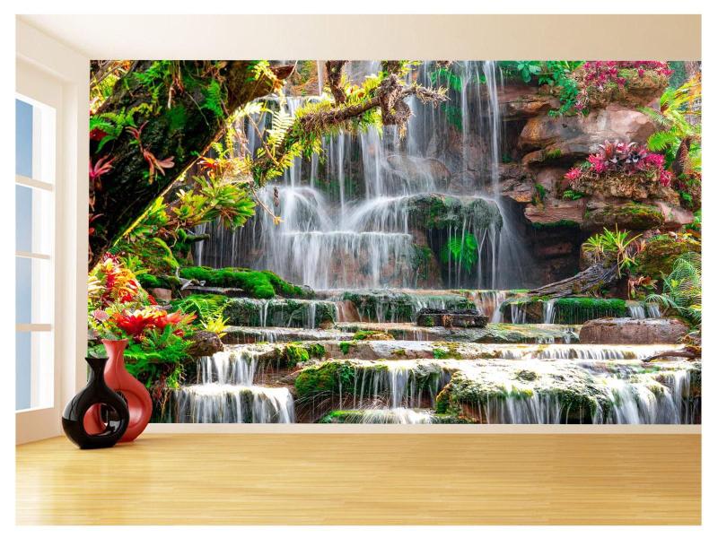 Imagem de Papel De Parede 3D Paisagem Cachoeira Florestas 3,5M Nch255