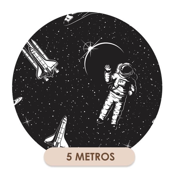 Imagem de Papel de Parede Adesivo Astronauta Espaço Preto Teen Juvenil Moderno Quarto Sala de Estar