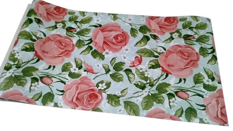 Imagem de Papel De Parede Adesivo Autocolante Floral Rosas 15 Mts