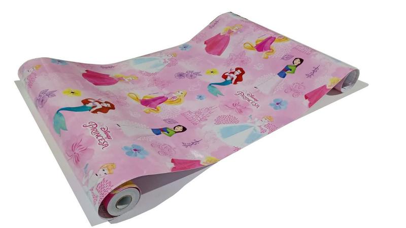 Imagem de Papel De Parede Adesivo Autocolante Infantil Princesas 45 Cm X 5 Mts