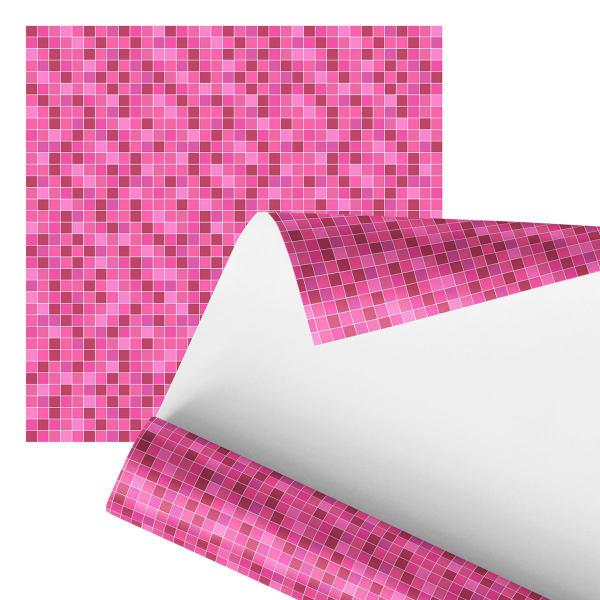 Imagem de Papel De Parede Adesivo Azulejo Pastilha Rosa Pink 2,80m