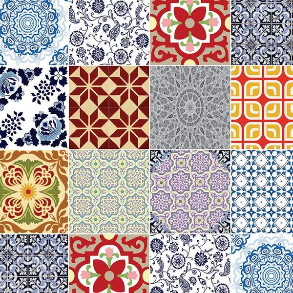 Imagem de Papel de Parede Adesivo Azulejo Português - 016