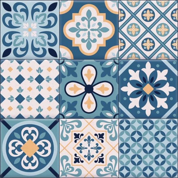 Imagem de Papel de Parede Adesivo Azulejo Português N03032 0,58X2,5M