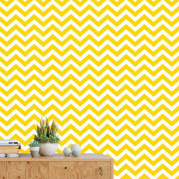 Imagem de Papel de Parede Adesivo Chevron Amarelo - 001