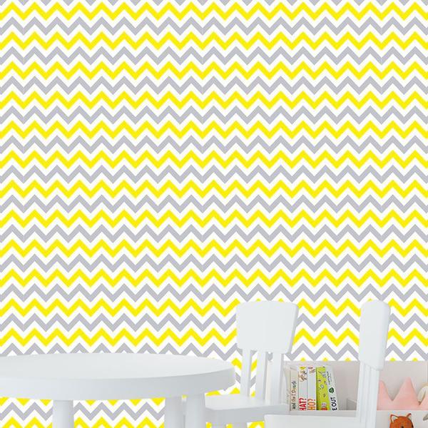 Imagem de Papel de Parede Adesivo Chevron Amarelo - 025