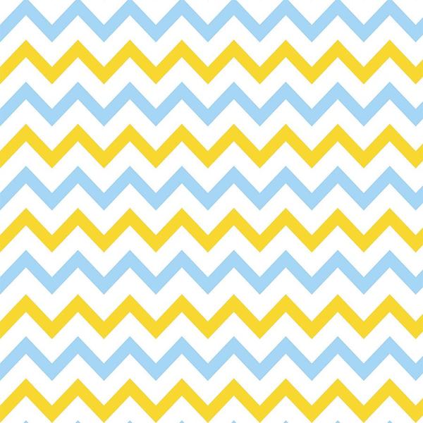 Imagem de Papel de Parede Adesivo Chevron Zig Zag Azul e Amarelo Lavável