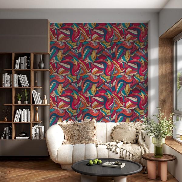 Imagem de Papel de Parede Adesivo Decoração Casa Abstrato Ondas