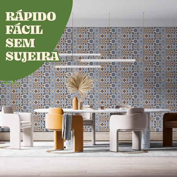 Imagem de Papel De Parede Adesivo Estilo Azulejo Português Casa E Cozinha