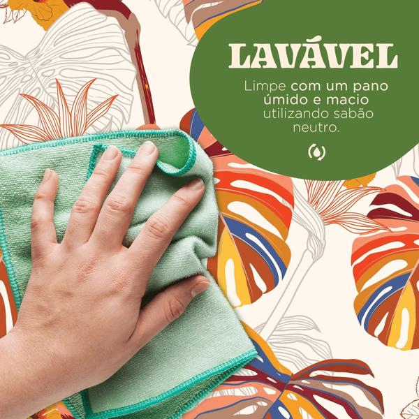 Imagem de Papel de Parede Adesivo Estilo Costela de Adão Floral