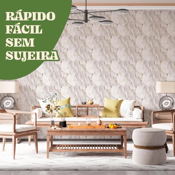 Imagem de Papel De Parede Adesivo Estilo Mármore Branco Sala