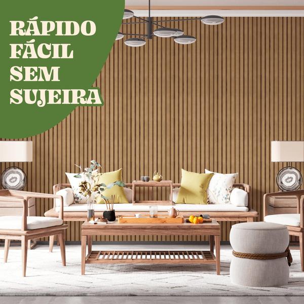 Imagem de Papel de Parede Adesivo Estilo Ripa De Madeira Painel