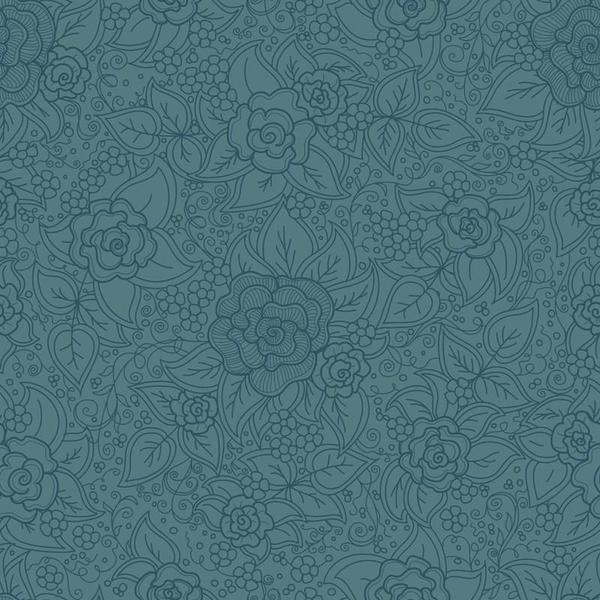 Imagem de Papel de Parede Adesivo Floral Azul N05253 Rolo 0,58x3M