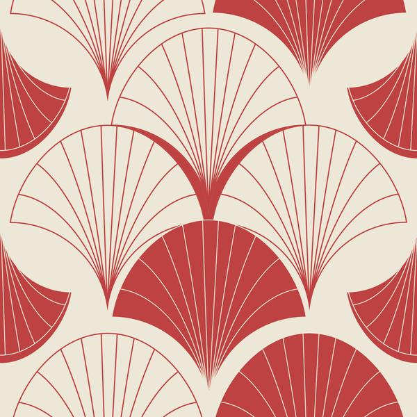 Imagem de Papel De Parede Adesivo Floral Japones Vermelho Sala Quarto 1m