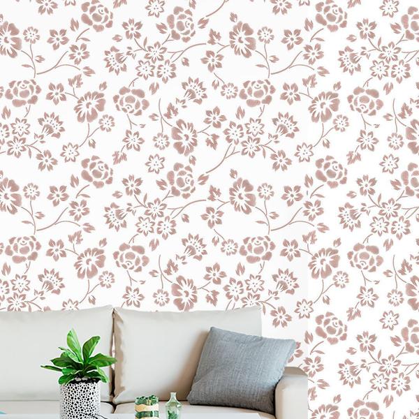 Imagem de Papel de Parede Adesivo Floral Marrom - 202